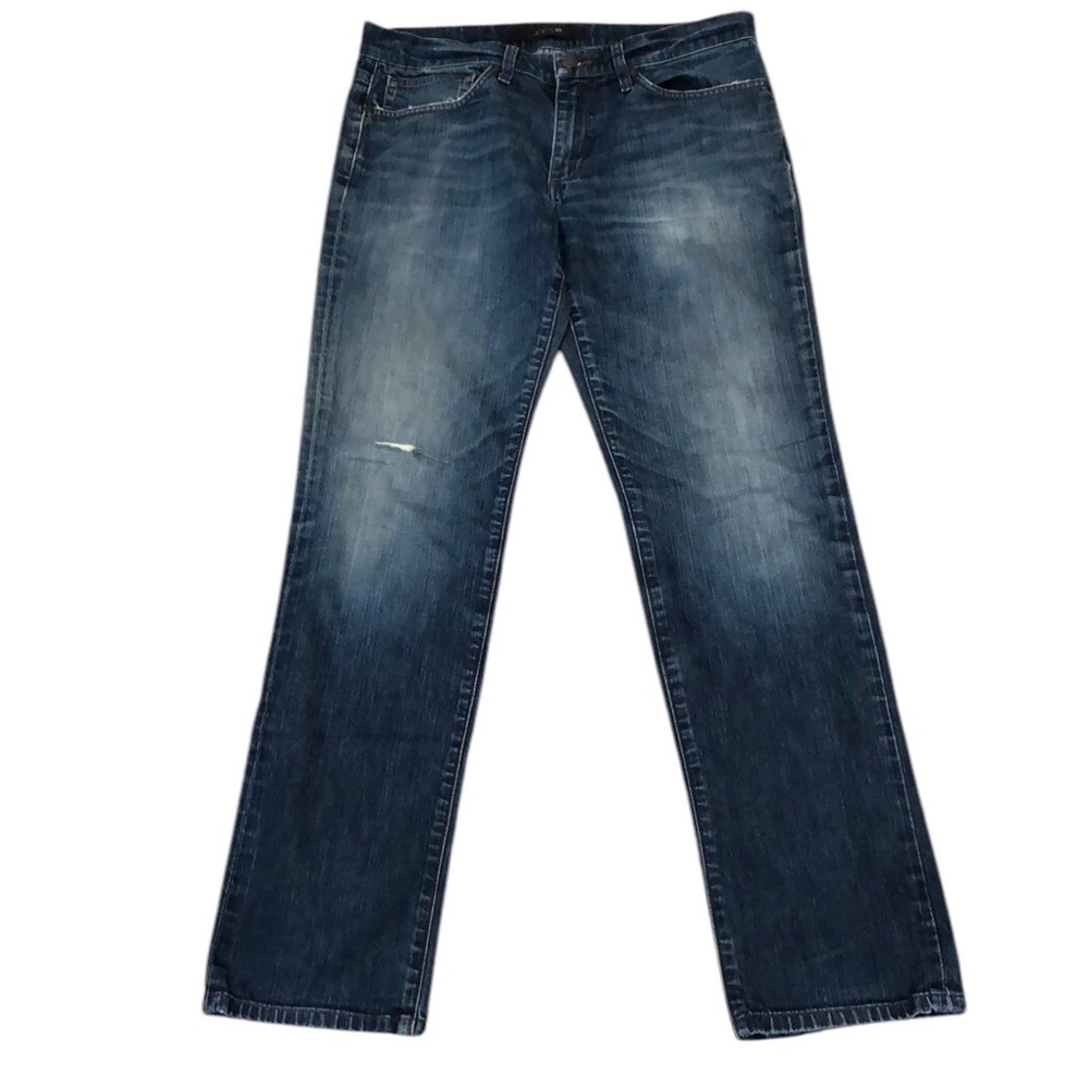 Joe’s Jeans The Brixton Straight Leg Jeans Size 32 32x33” Dark Blue Distressed